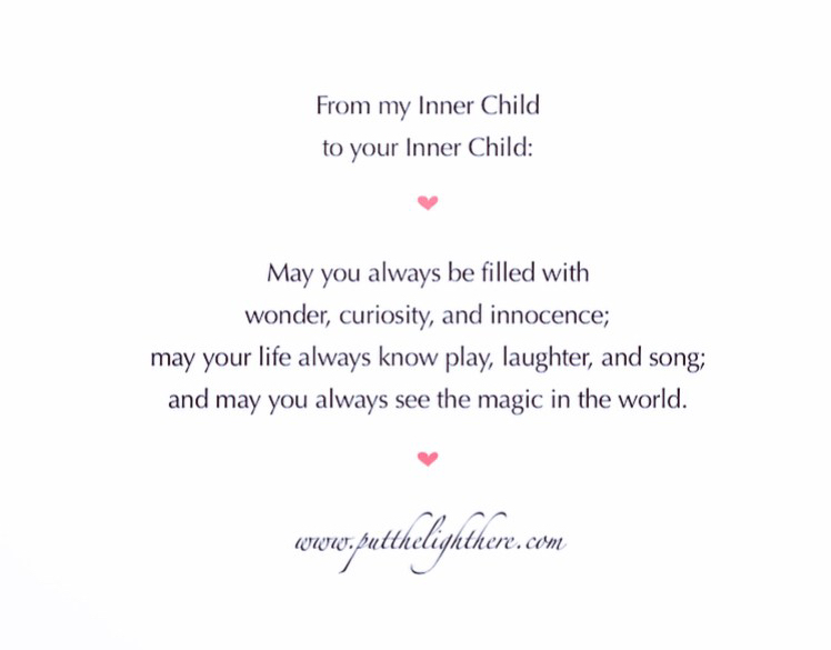 Inner child, childlike wonder, spirituality, enlightenment