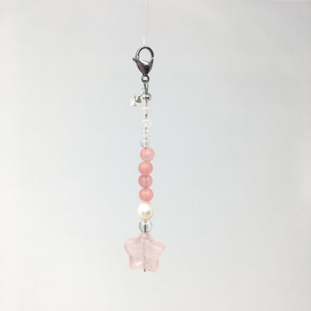 keychain mala, mala, rose quartz, crystal accessories, imprintable crystals