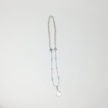 goddess necklace, detachable pendant, topaz and quartz, manifest your dreams, focused intention
