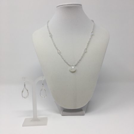 elegant jewelry, crystal elegance, moonstone necklace and earrings, moonstone pendant