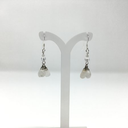 moonstone earrings, dangling earrings, sterling silver
