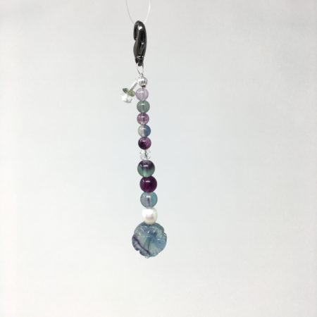 crystal keychain, rainbow fluorite, crystals clarity, crystal flower, valentine crystal, pearl keychain