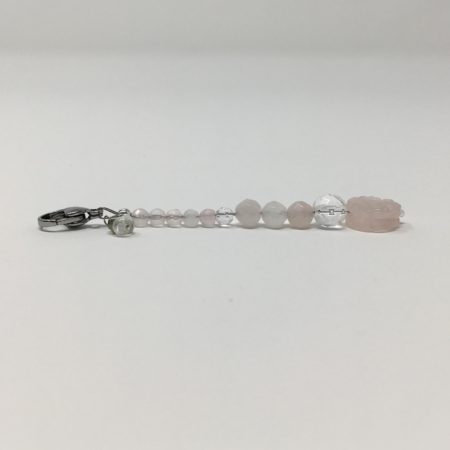 rose quartz, rose quartz keychain, pink crystals, love, self love, flower