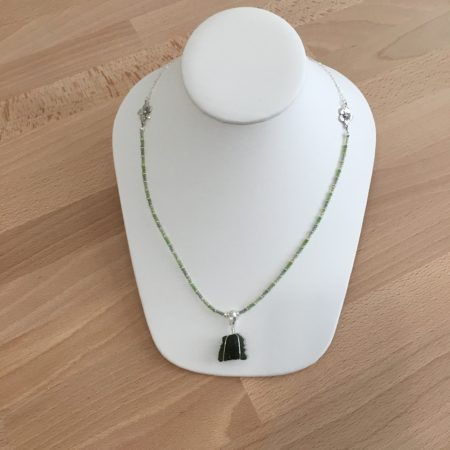 moldavite necklace, moldavite pendant, moldavite amulet, peridot necklace, green apatite necklace